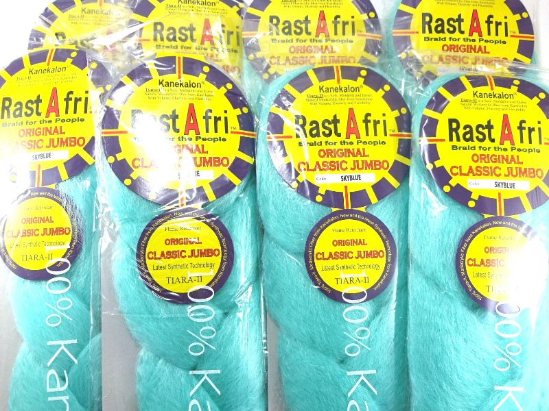 Image: 8 bags of RastAfri Original Classic Jumbo kk jumbo braid in Sky Blue