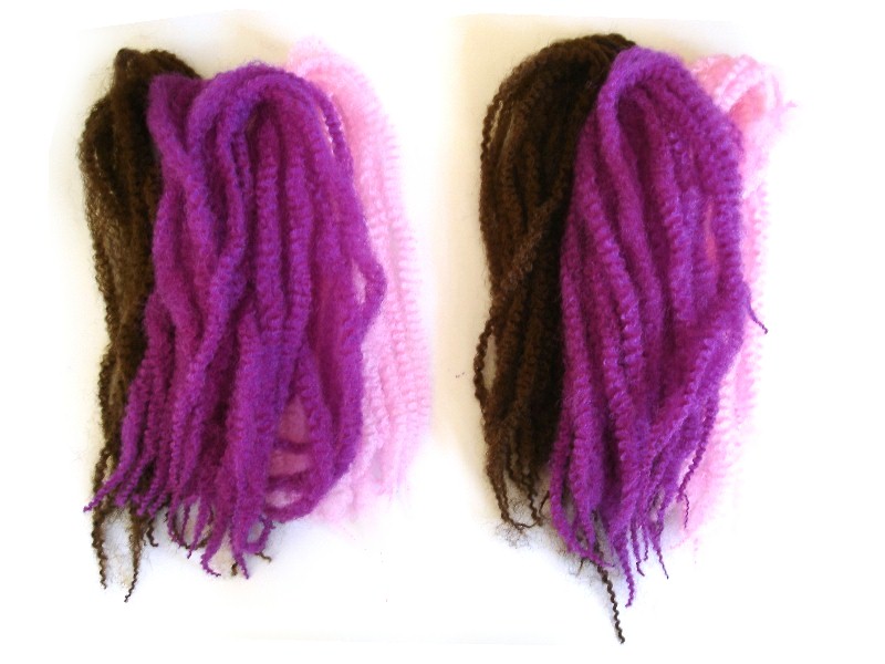 Image: Two separate piles of marley braid